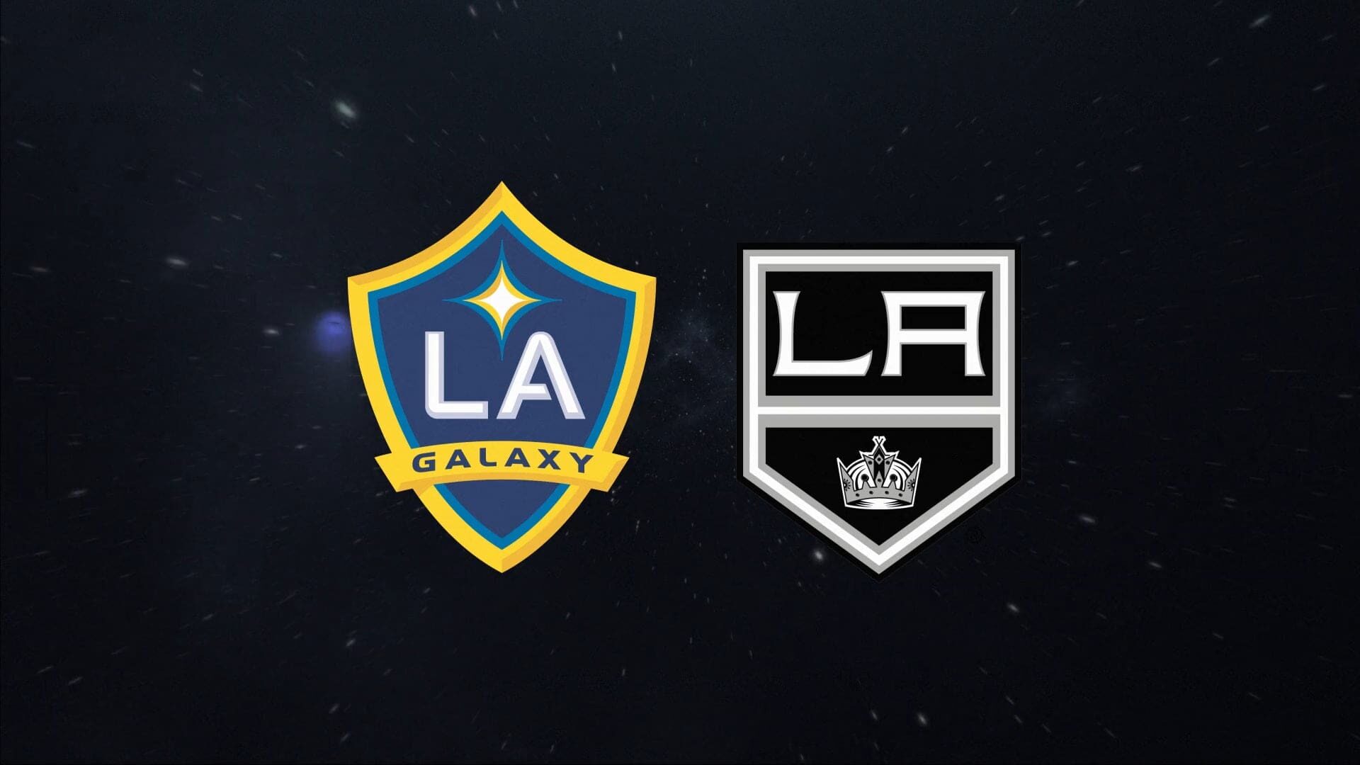 The emblems of LA Galaxy and LA Kings side by side, symbolizing the united spirit of LA's premier sports teams.