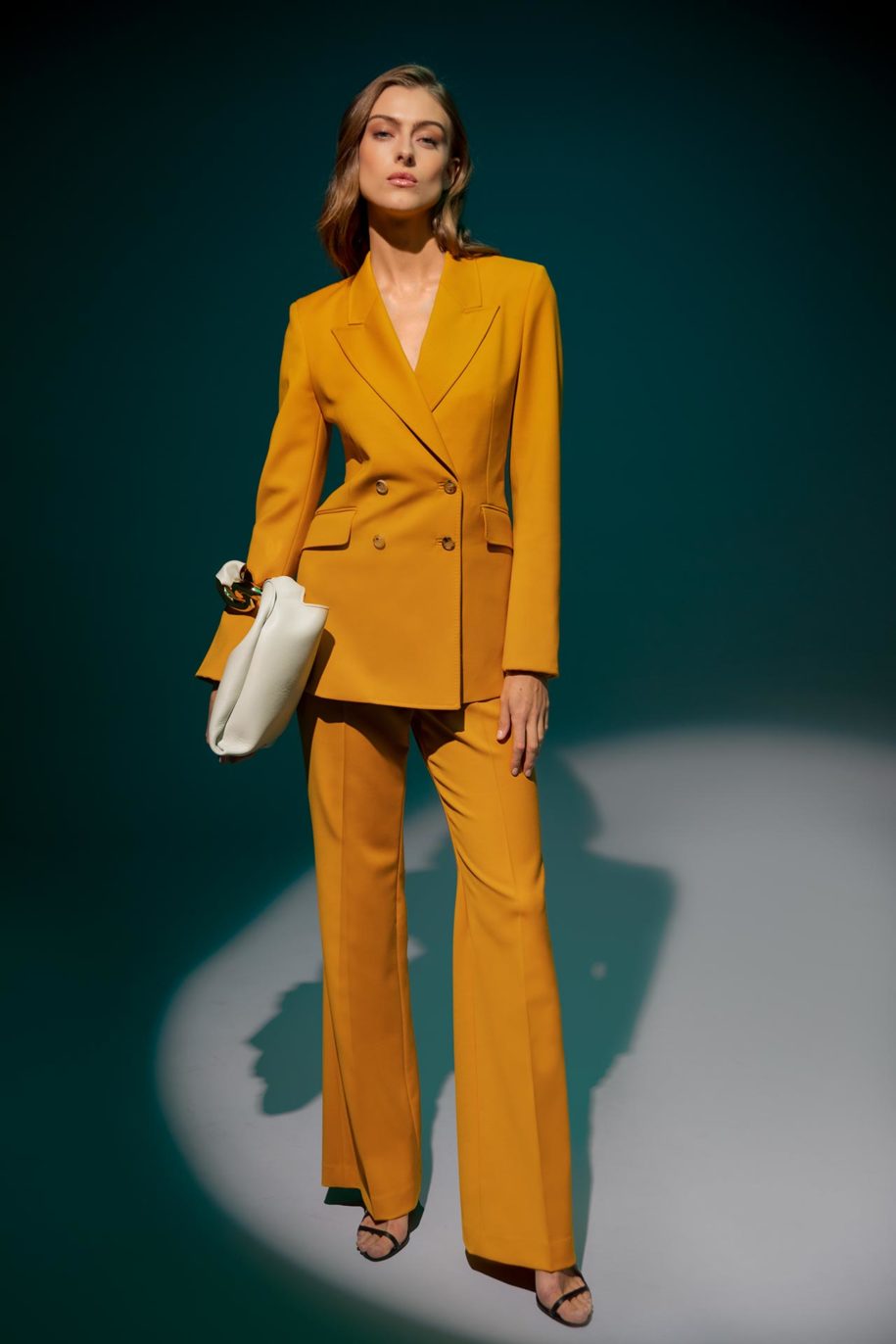 Neiman Marcus Mustard Power Suit - Standing Model