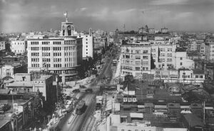 View of Ginza in Tokyo in the 1930s.