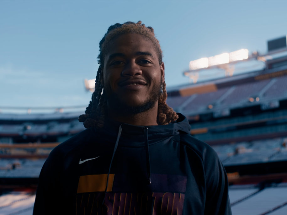 Washington Commanders Rebrand Film - Chase Young Smiling