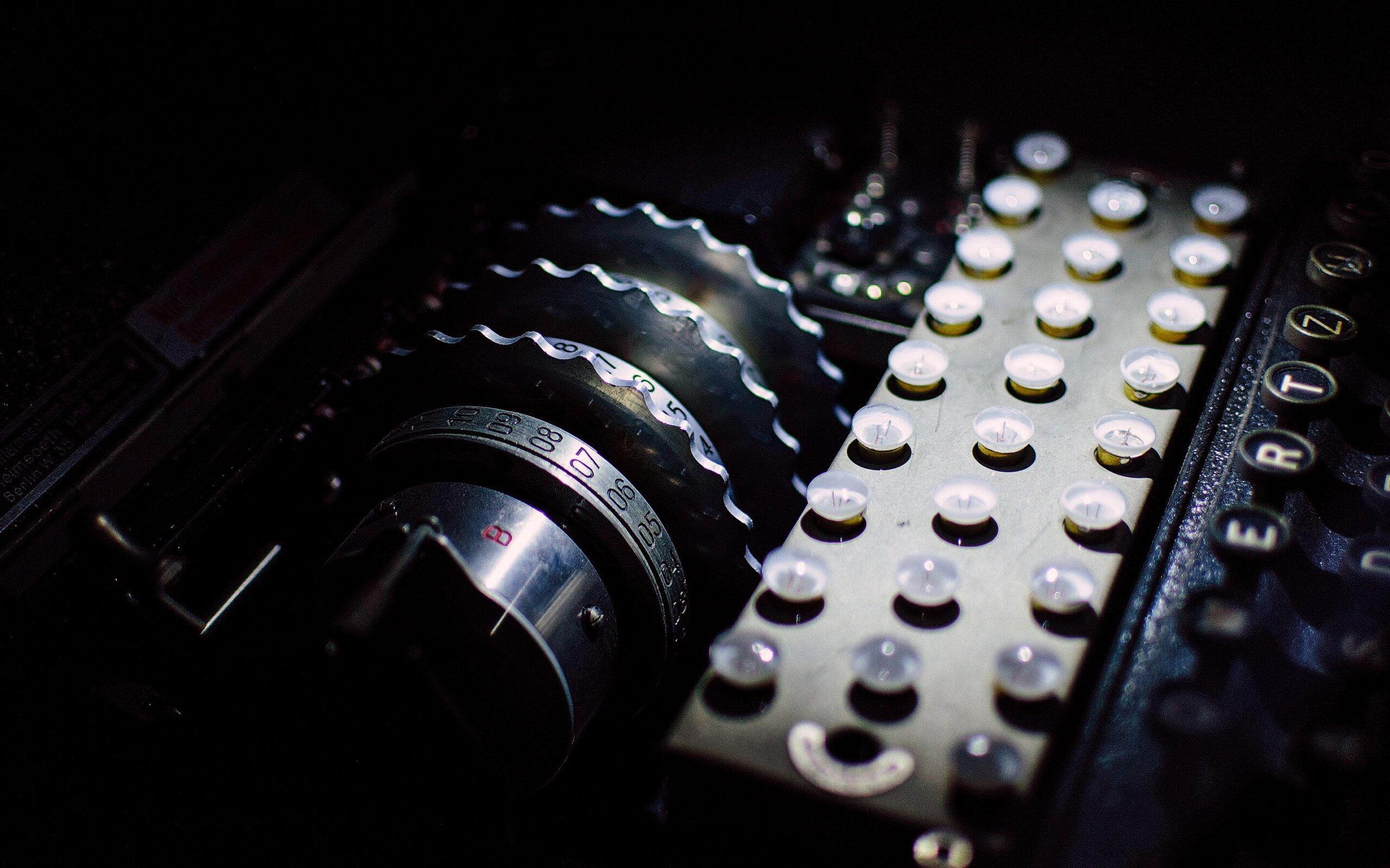 The Legacy of Alan Turing: Close-up of the Enigma Crypto Machine used in World War II