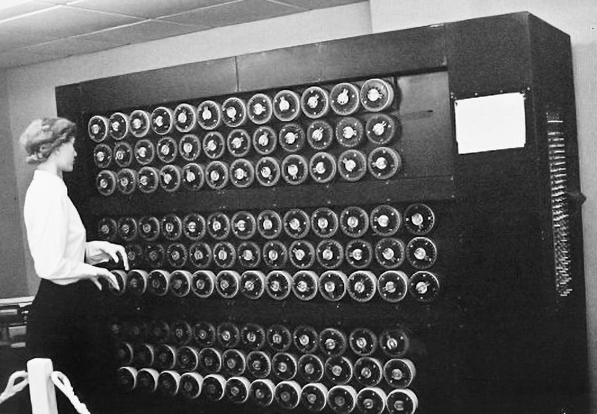 The Legacy of Alan Turing: Turing’s Bombe machine at Bletchley Park during World War II